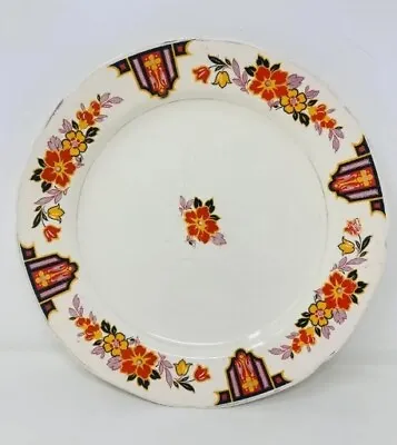 Buy Pountney & Co Ltd Art Deco Floral Plate Round Ceramic Floral Flowers Pattern GA • 3.99£