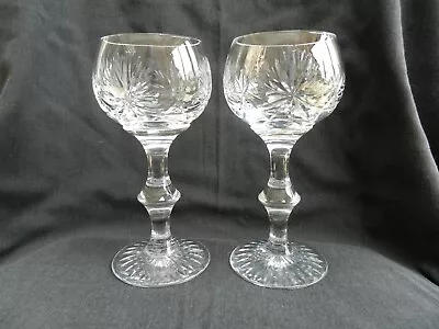Buy Vintage Edinburgh Crystal Star Of Edinburgh Cut Hock Glass X 2 Signed 4Available • 69.99£