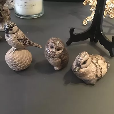 Buy 3 Vintage Poole Pottery Stoneware Bird Figurines Ornaments  Animals Owl Duck • 1.95£