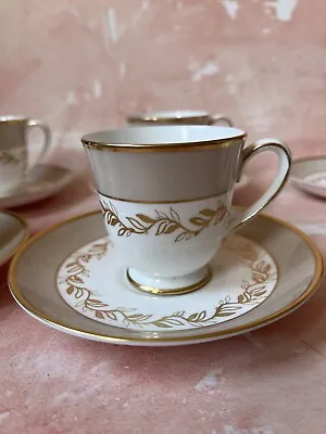 Buy Vintage Tuscan Fine Bone China Set 6 Teacups With Saucers Strathmore Pattern  • 25£