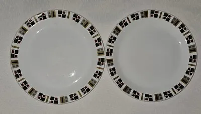 Buy 2 Mid Century Vintage Alfred Meakin Glo-White ‘Random’ Side Plates 18cm Diameter • 5.95£
