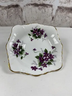 Buy Vintage Royal Windsor Fine Bone China Trinket Dish  Violets • 18.97£