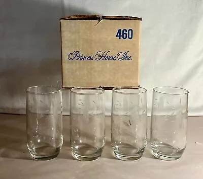 Buy 4 Princess House Crystal Heritage 5 1/4  Flat Water Tumblers In Original Box • 24.46£