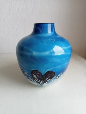 Buy Caithness Cadenza Heart Vase - Blue - 14 Cm 820 Grams • 19£