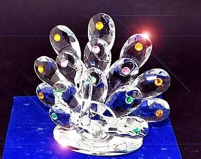 Buy Crystal Glass Peacock Beautiful Multi Colours Shiny Home Decor Ornament • 24.24£