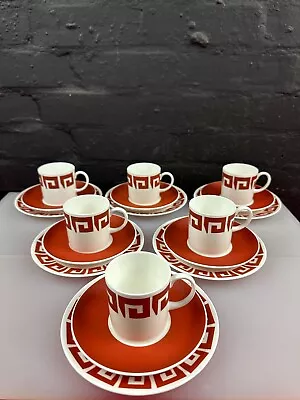 Buy 6 X Wedgwood Susie Cooper Red Keystone Trios Cups Saucers And Side Plates Set • 49.99£