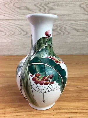 Buy Small Oriental Vase With Markings Leaf Flower And Spider Design 7  Tall • 27.99£