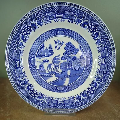 Buy Vintage, 1940s, Crown Clarence, Blue, Old Willow, 25.5cm Dinner Plate • 5.95£