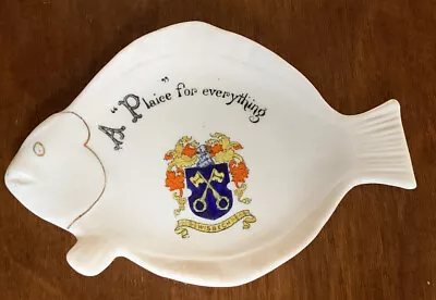 Buy Arcadian Crested China Fish (Plaice) Wisbech Crest A “Plaice” For Everything VGC • 5.99£