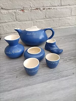Buy Fosters Studios Lands End Tea Pot  Plus Other Blue Ware Egg Cups Vase Job Lot   • 16.99£