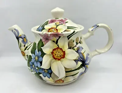 Buy Vintage Sadler Made In England Floral Cottagecore Garden Flowers Teapot • 49.96£