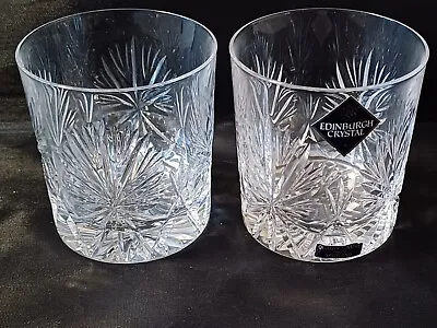 Buy Two (2) Edinburgh Crystal Old Fashioned Whisky Glasses • 25£