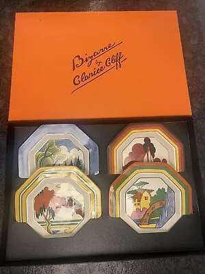 Buy Clarice Cliff Wedgwood Set Of 4 Octagonal Plates. Boxed With Certificate. Limite • 36£