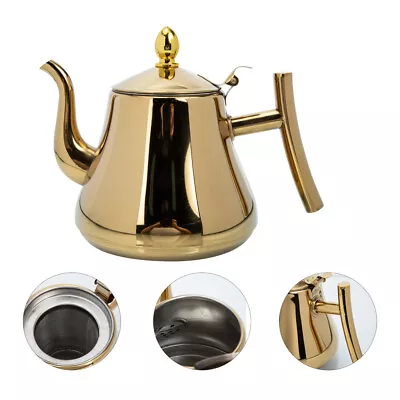 Buy Metal Tea Kettle Coffee Server Stainless Steel Teapot With Infuser • 21.90£