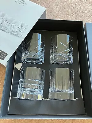 Buy John Lewis Pavo Cut Crystal Glass Tumblers, 290ml, Assorted, Set Of 4 • 48£