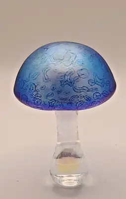 Buy Heron Glass Blue Mushroom 11 Cm High - Gift Box - Hand Crafted In Cumbria, UK • 28£
