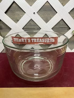 Buy Vintage Glasbake Clear Glass Heavy Mixer Bowl Ribbed 8.75” • 11.86£
