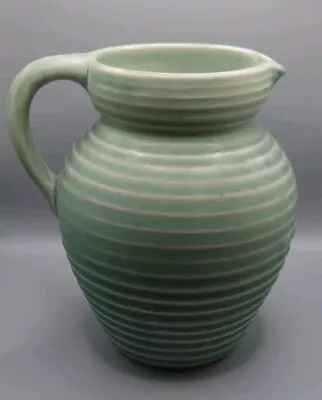 Buy Lovatts Pottery Green Stoneware 1.5 Pint Ribbed Jug 6.5 Ins Tall. • 15£