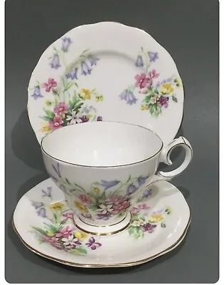 Buy Queen Anne Bone China “old Country Spray”. Tea Cup, Saucer,  And Plate Trio • 7.50£