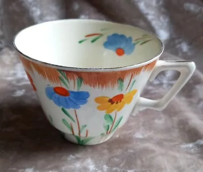 Buy CROWN DUCAL 1930's HAND PAINTED Floral Tea Cup Reg No 780960 Yellow Blue Orange  • 4£