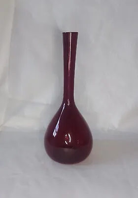 Buy Vintage Swedish Blomglas Gullaskruf Red Ruby Art Glass Vase MCM • 27£