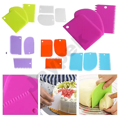 Buy Cake CREAM Smoothing Set Of 3 Smoother Scraper Smooth Comb Baking Cutting Tool  • 1.59£