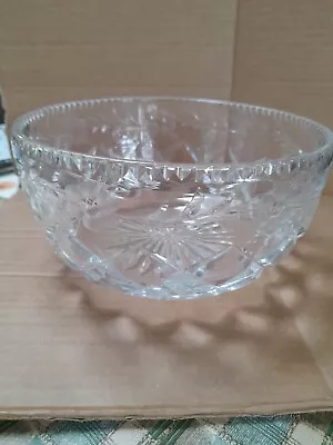 Buy Crystal Cut Glass Fruit Bowl Diamond And Floral Pattern • 8£