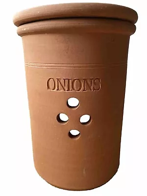 Buy Vintage Suffolk Pottery ONIONS Terracotta Storage Jar. With Lid. 8.5” Tall. VGC • 34.99£