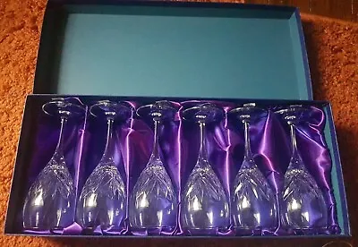 Buy Rare Royal Doulton Finest Crystal Set Of Six Juliette Wine Glasses 17.5cm VGC • 94£