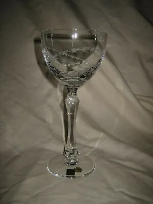 Buy Karl Anton 7 7/8  Crystal Wine Glass Etched Garland Czech Republic • 18.97£
