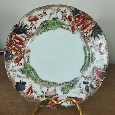 Buy Antique Victorian 'Poppy' Pattern, Hand Coloured Salad Plate 20cm Staffordshire • 4.95£