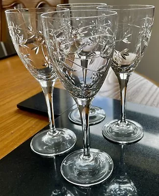 Buy 4 X Cut Glass Wine Glasses • 9.99£