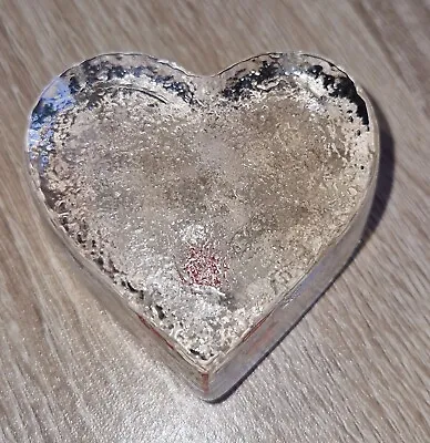 Buy Dartington Heart Sharped Crystal Paperweight W/label Designed By Frank Thrower • 8.99£