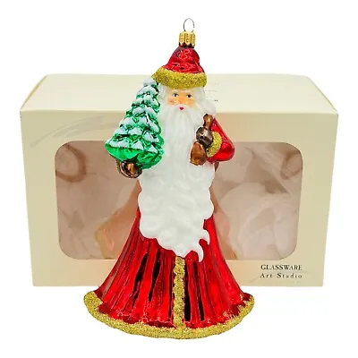 Buy Glassware Art Studio Santa Claus Glass Christmas Ornaments Belsnickel NEW • 33.03£