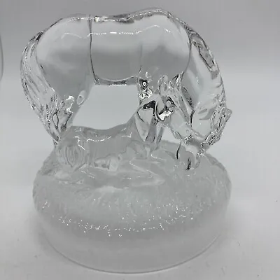 Buy HORSE & FOAL SCULPTURE Italian Royal Crystal Rock (RCR) Glass Ornament. 12cm • 8.90£