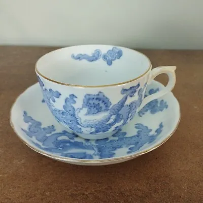Buy Antique, 'Blue Dragon' Pattern Bone China, Tea Cup & Saucer, Staffordshire • 5.95£