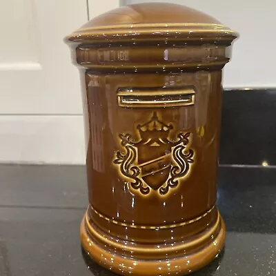 Buy Vintage Wade Thorntons Glazed Brown Ceramic Pillar Post Box Money Box With Bung • 24.99£
