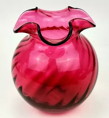 Buy Vintage Dartington Cranberry Art Glass Vase • 29.90£