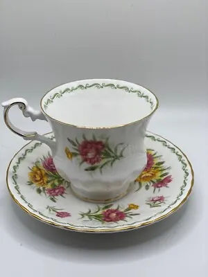 Buy QUEEN'S Fine Bone China Tea Cup Saucer Rosina England 1875 Floral • 18.89£