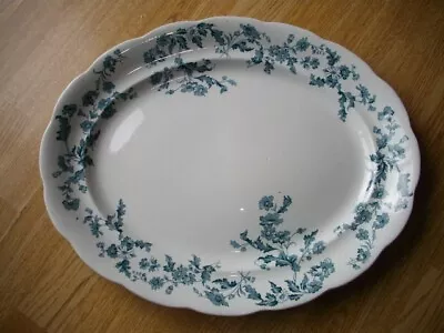 Buy Large Antique Burgess & Leigh Middleport Pottery Blue White Oval Platter C. 1912 • 18£