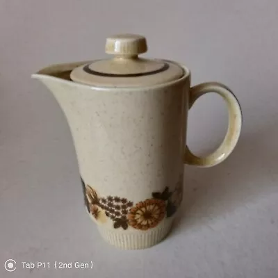 Buy Vintage Poole Pottery Thistlewood Brown Floral Speckled Beige Hot Water 1 Pt Pot • 9.99£