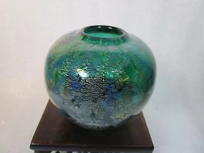 Buy Lovely Vintage Isle Of Wight Glass Azure Small Globe Vase • 49.97£