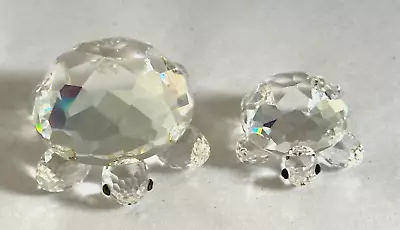 Buy Two X Glass Crystal Sparkling Animals Tortoises Large And Small • 14.99£