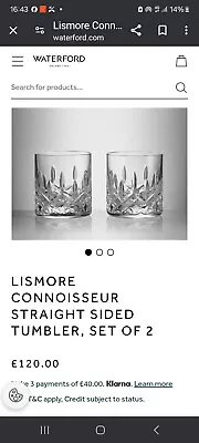 Buy Waterford Crystal Lismore Whisky Tumblers X4 • 85£