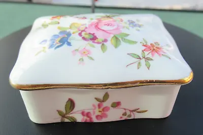 Buy Pretty Bone China Hammersley Trinket Box - Flower Decoration • 3.99£