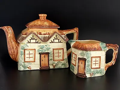 Buy Vintage Keele St Pottery Staffordshire Cottage Ware Teapot And Jug. • 14£