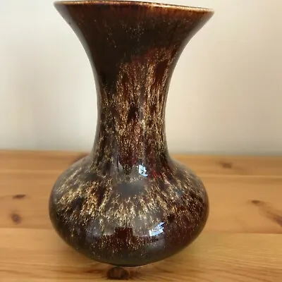 Buy Fosters Pottery West Country Honeycomb Mottled Brown Drip Glazed Vase 14 Cm • 6.75£