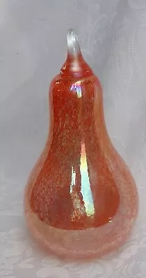 Buy Heron Glass Hand Blown Orange Pear 18 Cm - Gift Box - Made In Ulverston, UK. • 29£