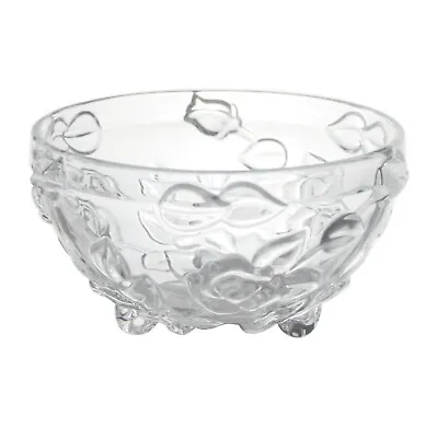 Buy Glass Sweet Sugar Bowl Large Candy Nuts Bowl Bonbon Dish Floral Cut Footed 17cm • 8.99£