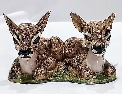 Buy RARE EARLY .RHODES C.1971 STUDIO POTTERY PAIR OF BABY DEER FIGURE. COLLECTABLE • 28£
